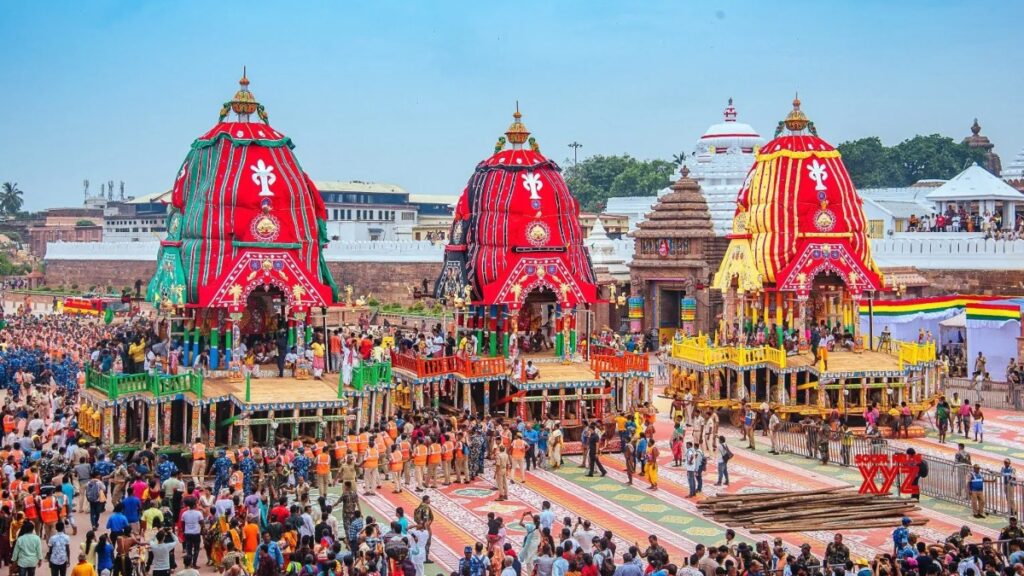 Huge crowd of pilgrims and tourists gathered for Ratha Yatra 2025 Puri on the streets of Odisha